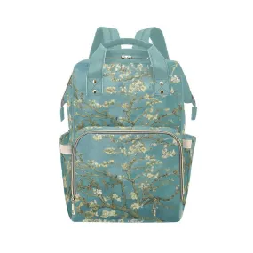 Diaper Bag - Vintage Art | Vincent van Gogh - Almond Blossom | Multi Compartment Backpack, Babygirl Custom Diaper Bag, Hipster Diaper Backpack