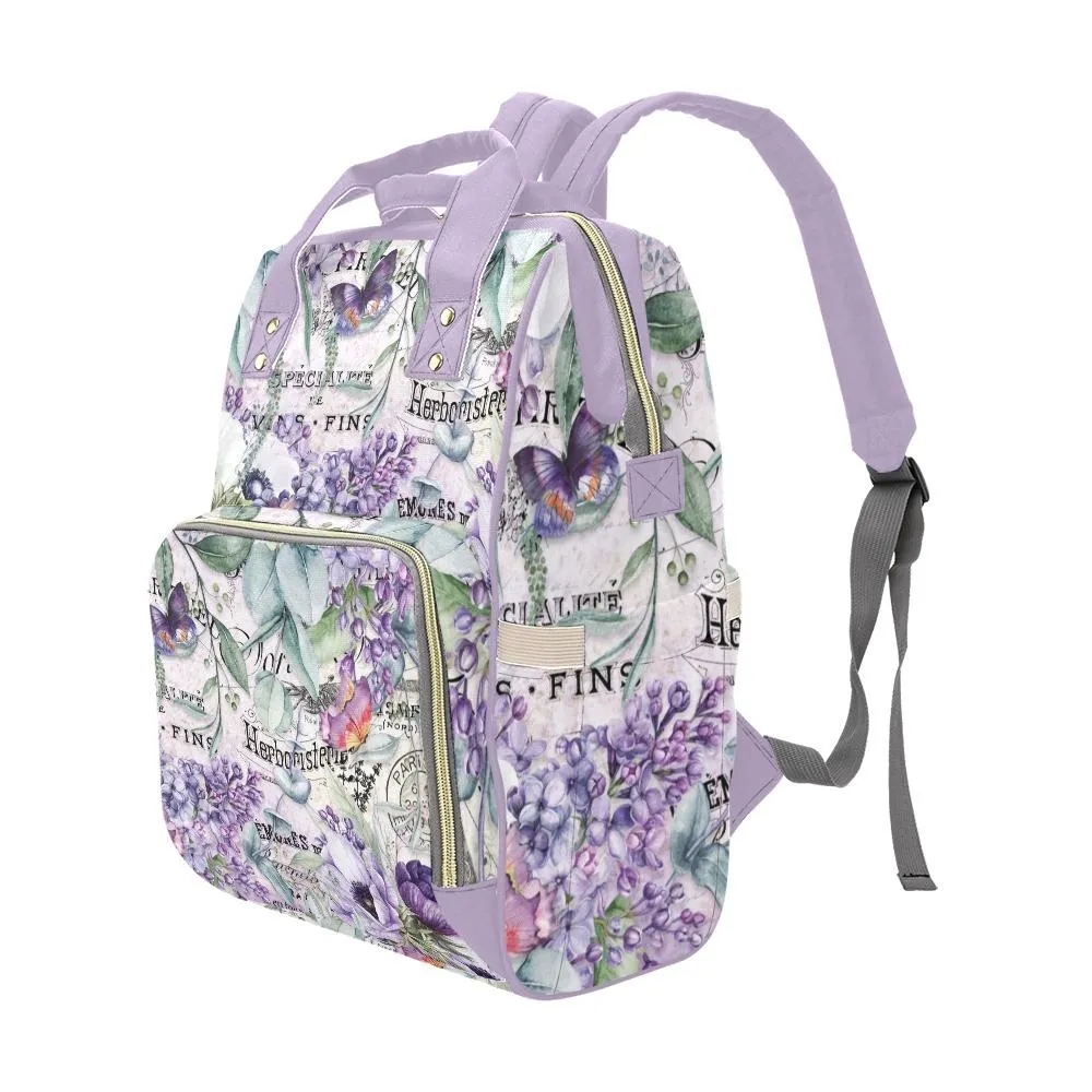 Diaper Bag – Vintage Flower Art | Babygirl Custom Diaper Bag, Hipster Diaper Backpack, Boho Bag, Bohemian Bag, Multi Compartment Bag