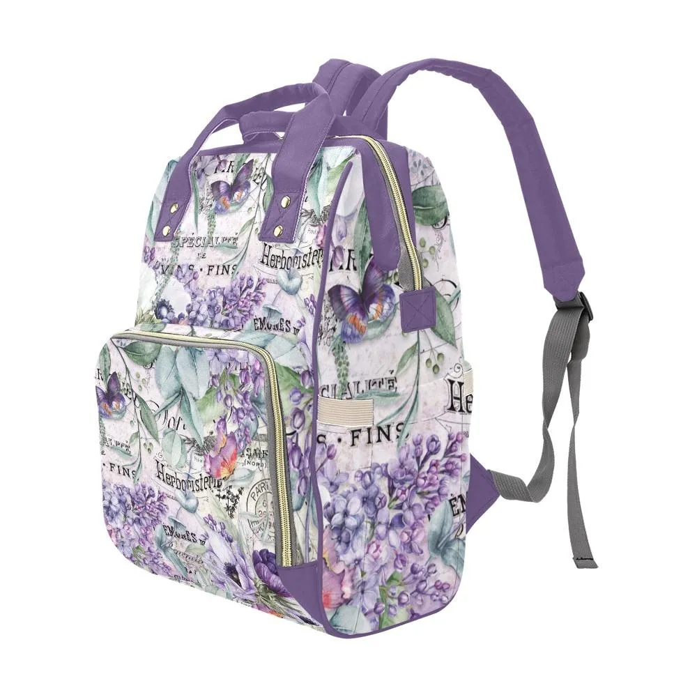 Diaper Bag – Vintage Flower Art | Babygirl Custom Diaper Bag, Hipster Diaper Backpack, Boho Bag, Bohemian Bag, Multi Compartment Bag
