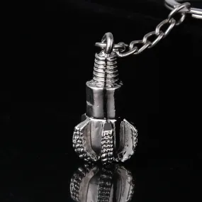 Drill Bit Keychain Silver Color