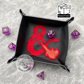 Dungeons Dragons Embroidered Dice Tray D20 DND Critical Role Play Board Game Cosplay Geek Nerd RPG Fantasy Medieval Magic Wizard Applique