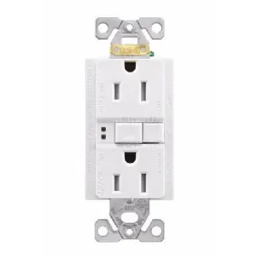 Eaton Wiring Devices TRAFGF15W-K-L Duplex Receptacle Wallplate, 2 -Pole, 15 A, 125 V, Back, Side Wiring, White
