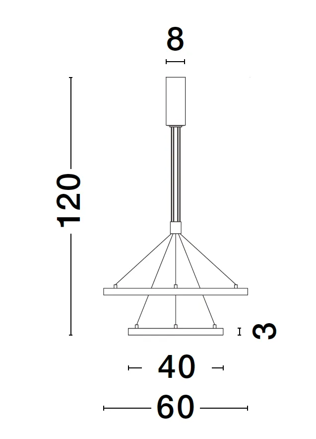 EMP Dimmable Sandy White Aluminium & Acrylic Twin Ring Pendant - ID 10211