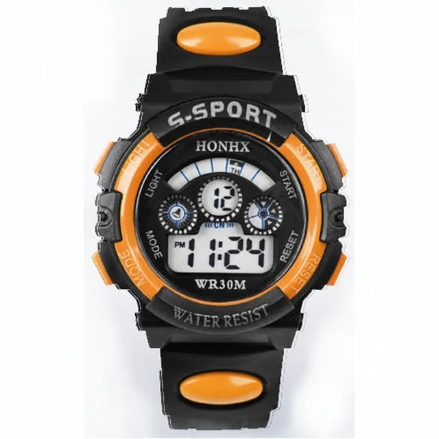 Fashion Waterproof Children Kids Boy Watches Digital LED Quartz Alarm Date Sports Electronic Quartz Wrist Watch dropship