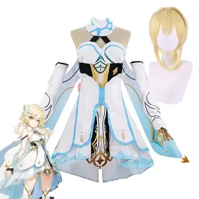 Genshin Impact Traveler Lumine Cosplay Costume   wig