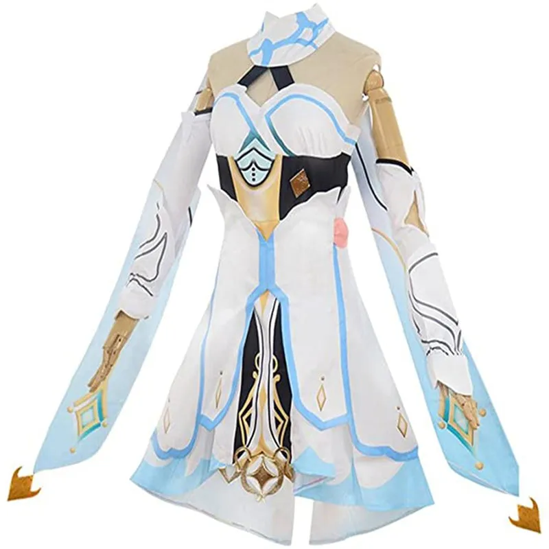 Genshin Impact Traveler Lumine Cosplay Costume   wig