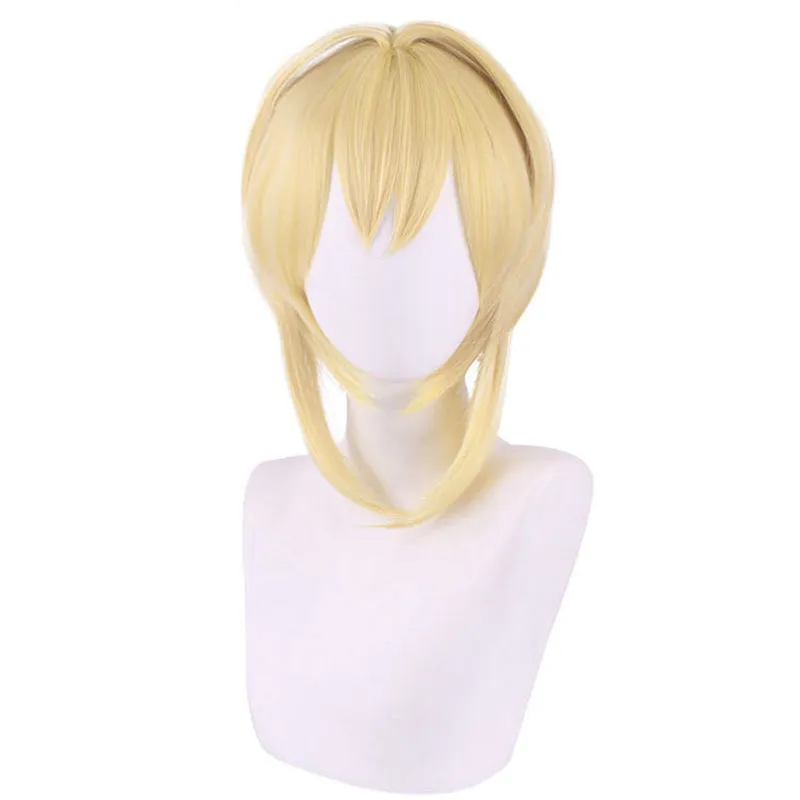 Genshin Impact Traveler Lumine Cosplay Costume   wig
