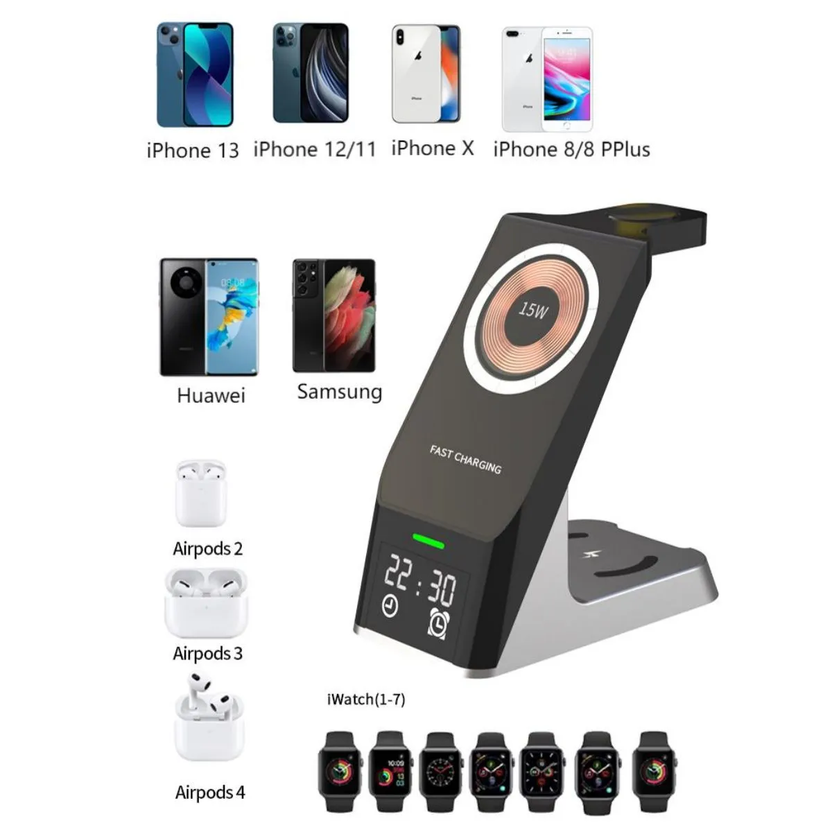 H27 Magnetic 6 in 1 Wireless Charger