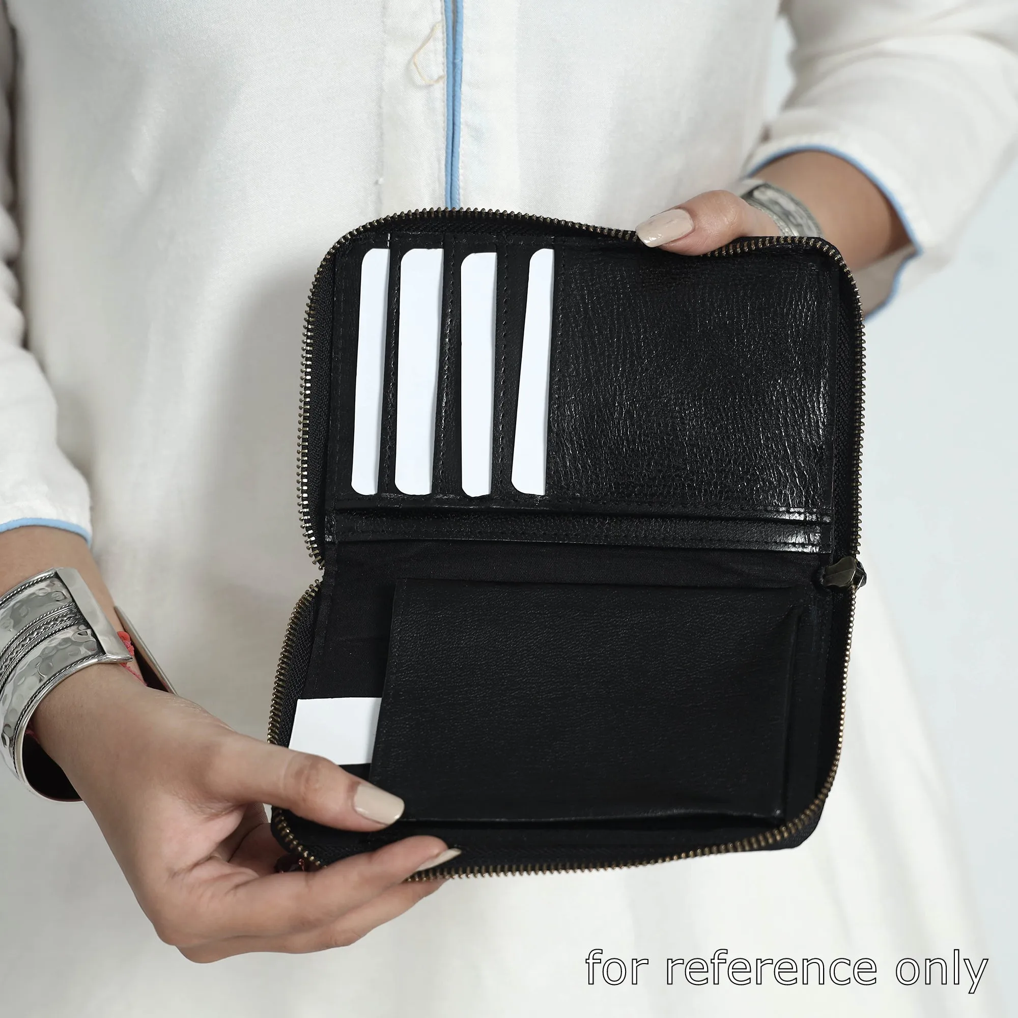 Handcrafted Embossed Leather Mobile Case with Card Holder