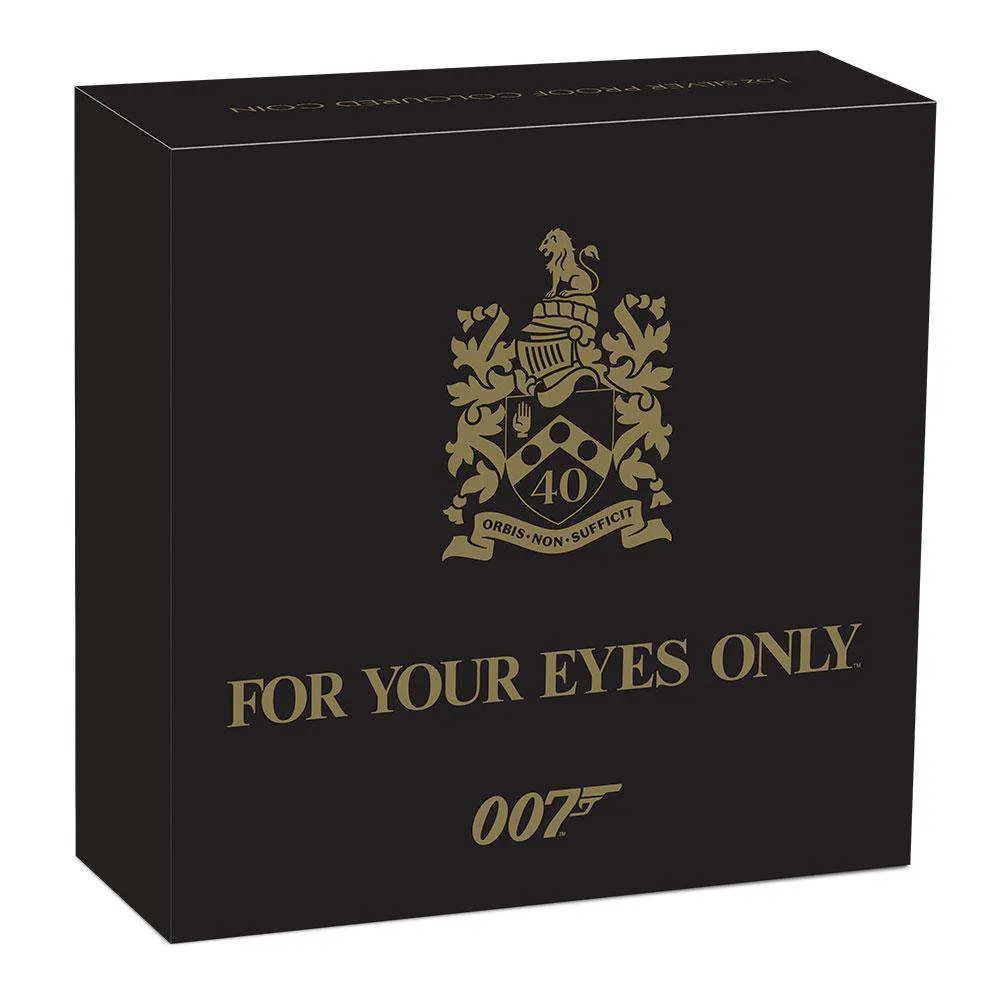 James Bond 1oz Silver Proof Coloured Coin - For Your Eyes Only 40th Anniversary Numbered Edition - By The Perth Mint