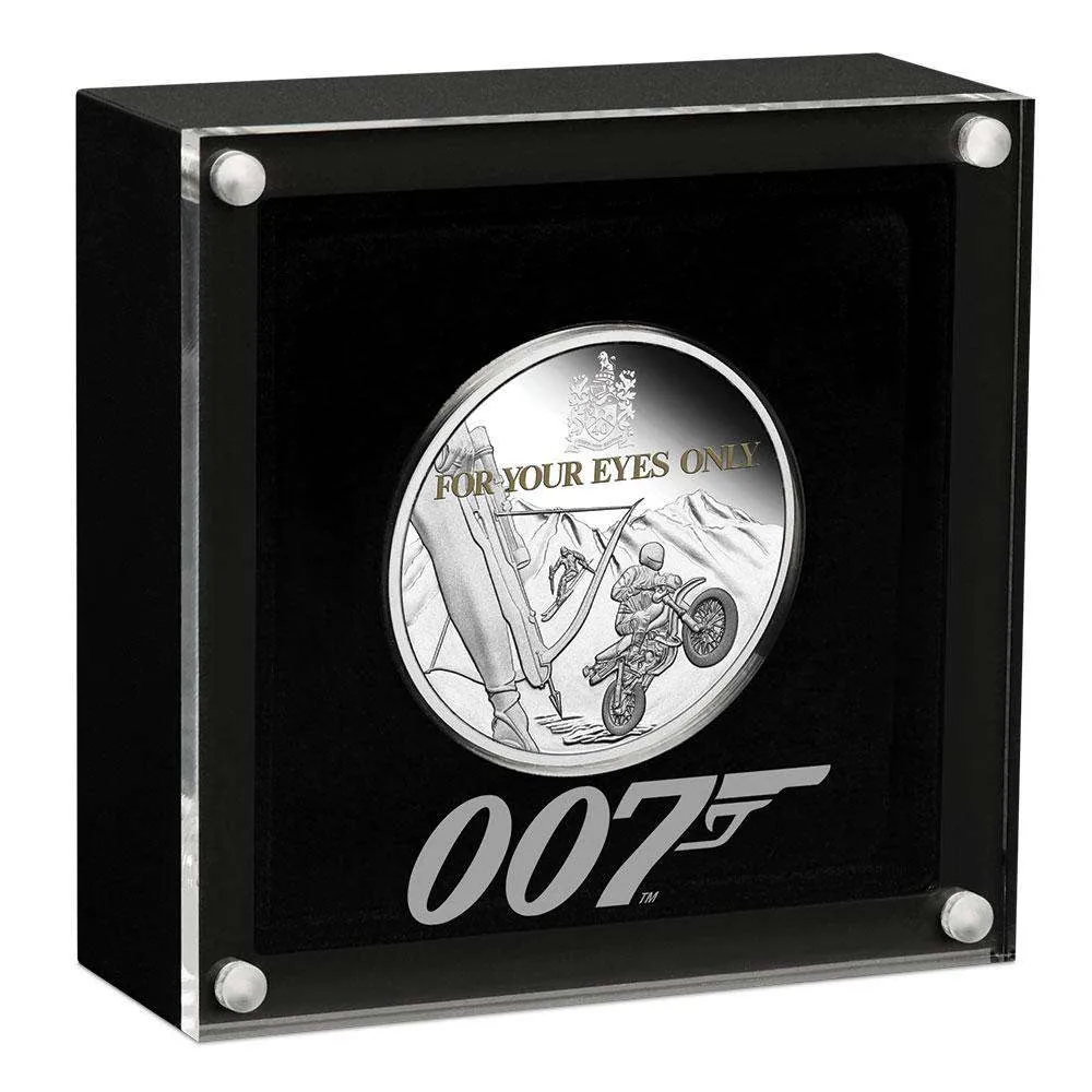 James Bond 1oz Silver Proof Coloured Coin - For Your Eyes Only 40th Anniversary Numbered Edition - By The Perth Mint