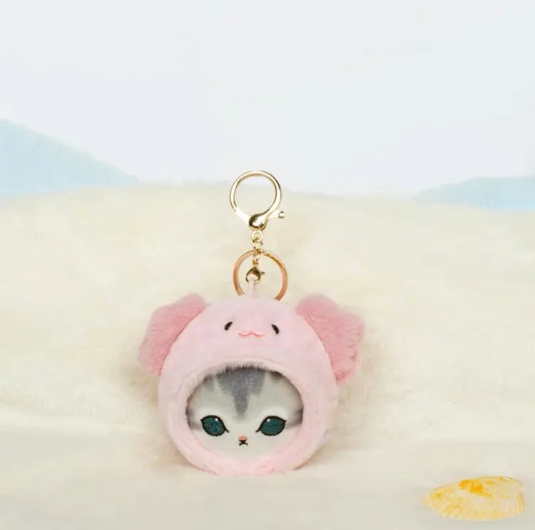 Japan Artist Mofusand Cat Neko Sea Creatures Marine 10cm | Octopus Salamander Crab Globefish Shark Penguin - Mascot Plush Doll Keychain