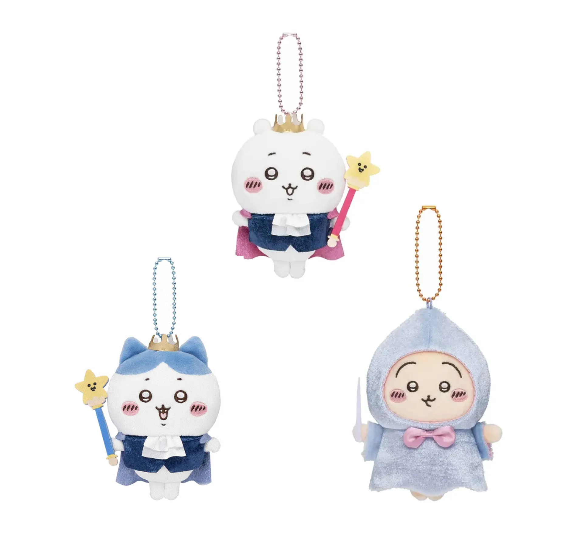 Japan ChiiKawa Birthday Series -  Prince and Fairy Godmother | ChiiKawa Hachiware Usagi Momonga - Mini Plush Doll keychain