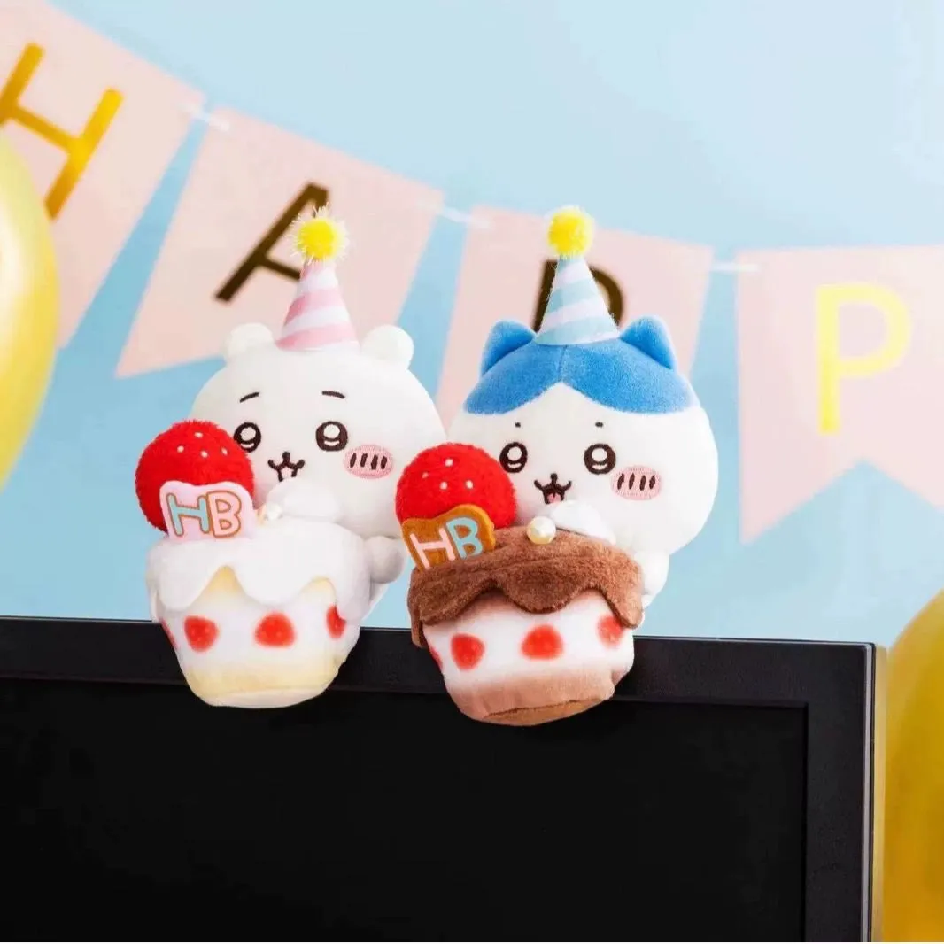 Japan ChiiKawa Happy Birthday Series | Birthday Cake ChiiKawa Hachiware - Mini Plush Doll keychain