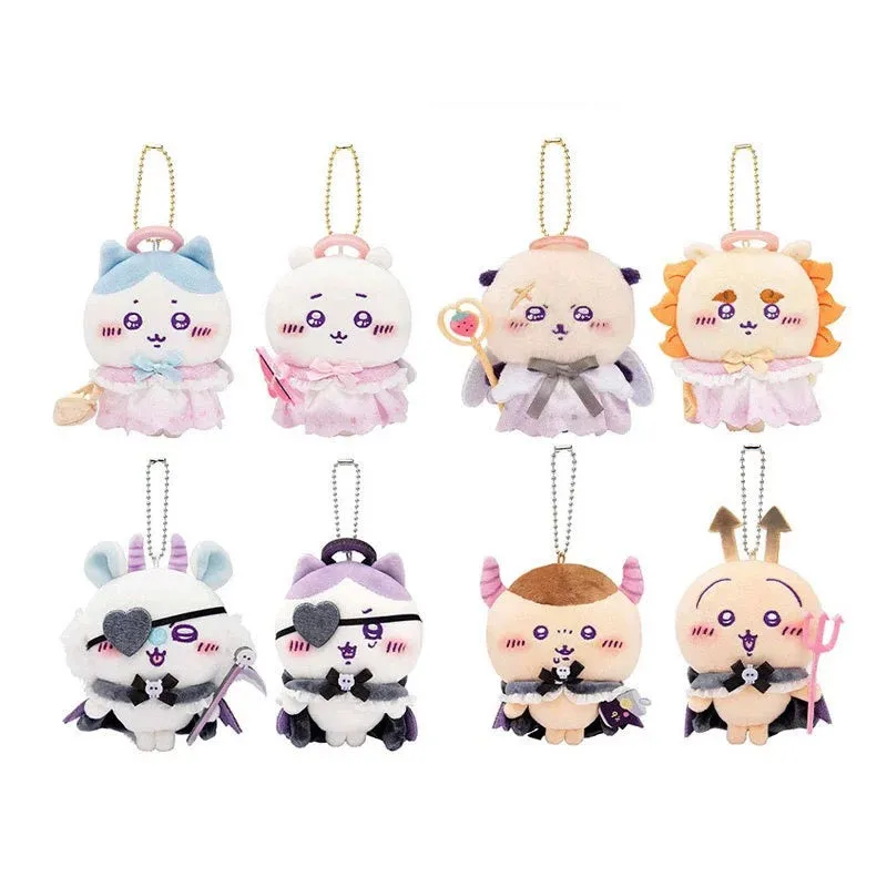 Japan ChiiKawa Lolita & Gothic Angel Devil | ChiiKawa Hachiware Usagi Momonga Rakko Shisa Kurimanju - Mini Plush Doll keychain