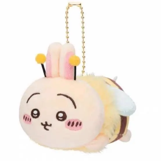 Japan ChiiKawa Spring Garden Series | Lovely Bee ChiiKawa Hachiware Usagi - Mini Plush Doll keychain