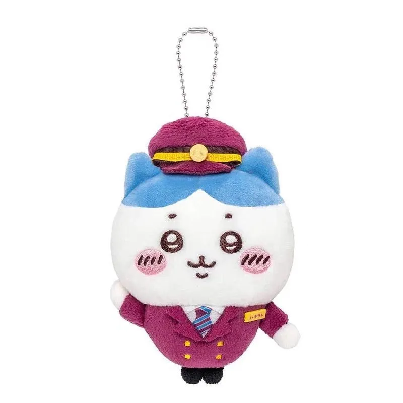 Japan Chiikawa X Hankyu Railway | Train Steward ChiiKawa Hachiware Usagi Momonga Kurimanju Shisa- Mini Plush Doll Keychain