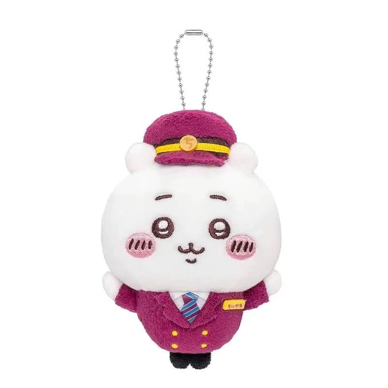 Japan Chiikawa X Hankyu Railway | Train Steward ChiiKawa Hachiware Usagi Momonga Kurimanju Shisa- Mini Plush Doll Keychain