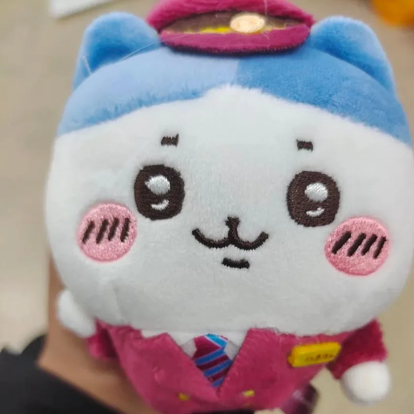 Japan Chiikawa X Hankyu Railway | Train Steward ChiiKawa Hachiware Usagi Momonga Kurimanju Shisa- Mini Plush Doll Keychain