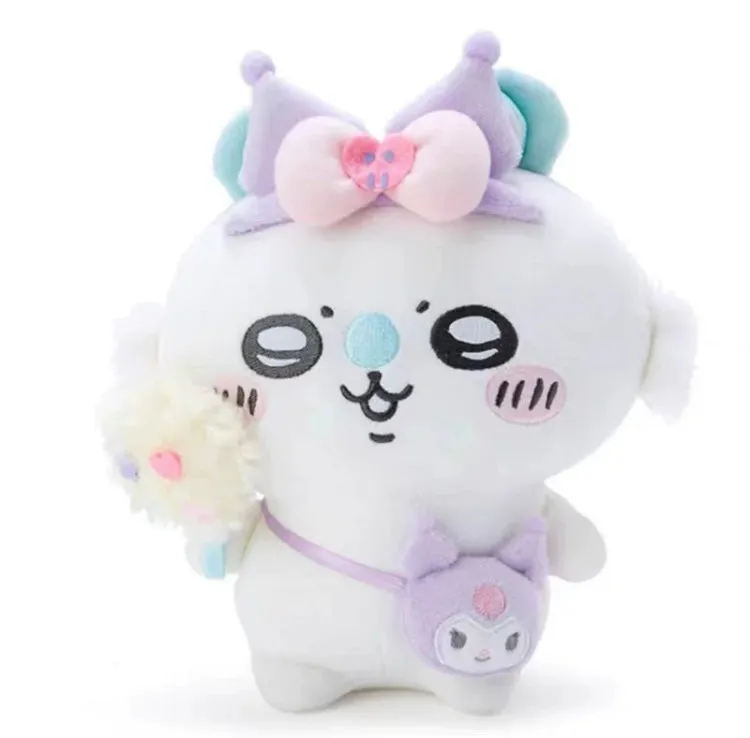 Japan ChiiKawa X Sanrio | ChiiKawa Hachiware Usagi Momonga My Melody Kuromi Cinnamoroll Pompompurin - Plush Doll 20cm Keychain 10cm