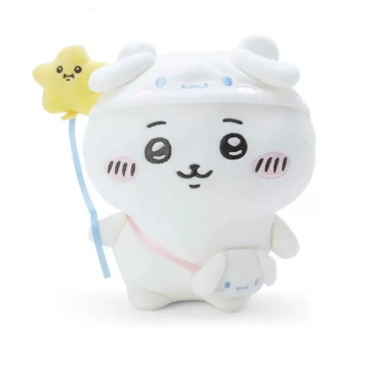 Japan ChiiKawa X Sanrio | ChiiKawa Hachiware Usagi Momonga My Melody Kuromi Cinnamoroll Pompompurin - Plush Doll 20cm Keychain 10cm