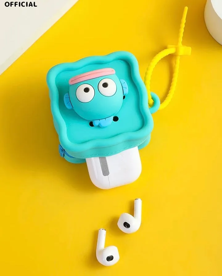 Japan Sanrio Silicone Mini DIY Square 3D Face Purse Bag | Hello Kitty My Melody Kuromi Cinnamoroll Pochacco Hangyodon  - Coin Bag Can put in Airpods EarPhone