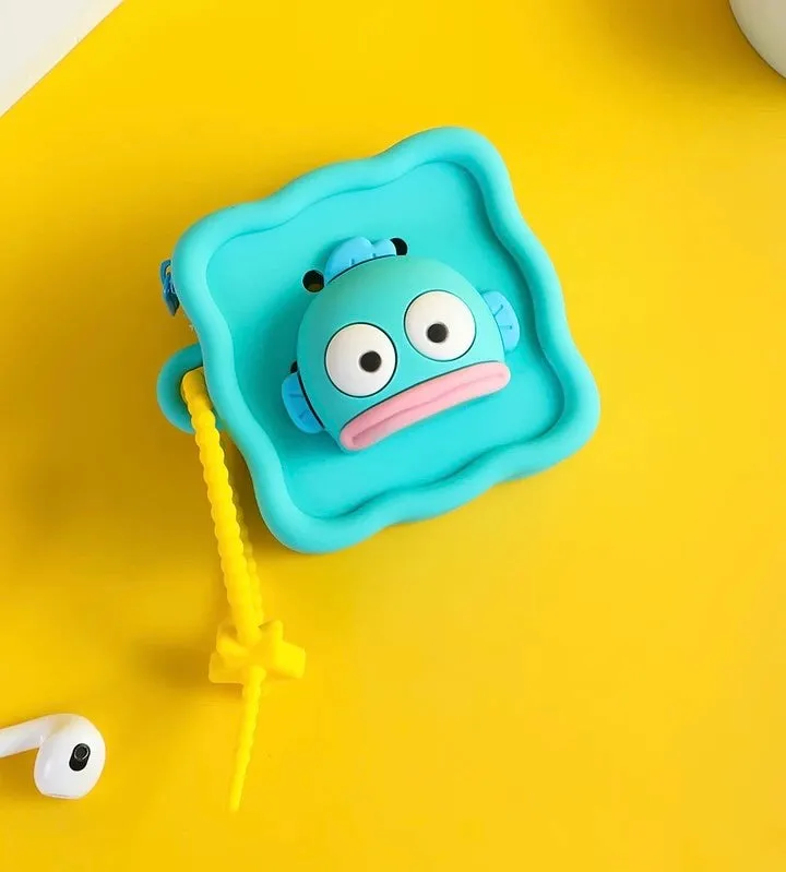 Japan Sanrio Silicone Mini DIY Square 3D Face Purse Bag | Hello Kitty My Melody Kuromi Cinnamoroll Pochacco Hangyodon  - Coin Bag Can put in Airpods EarPhone