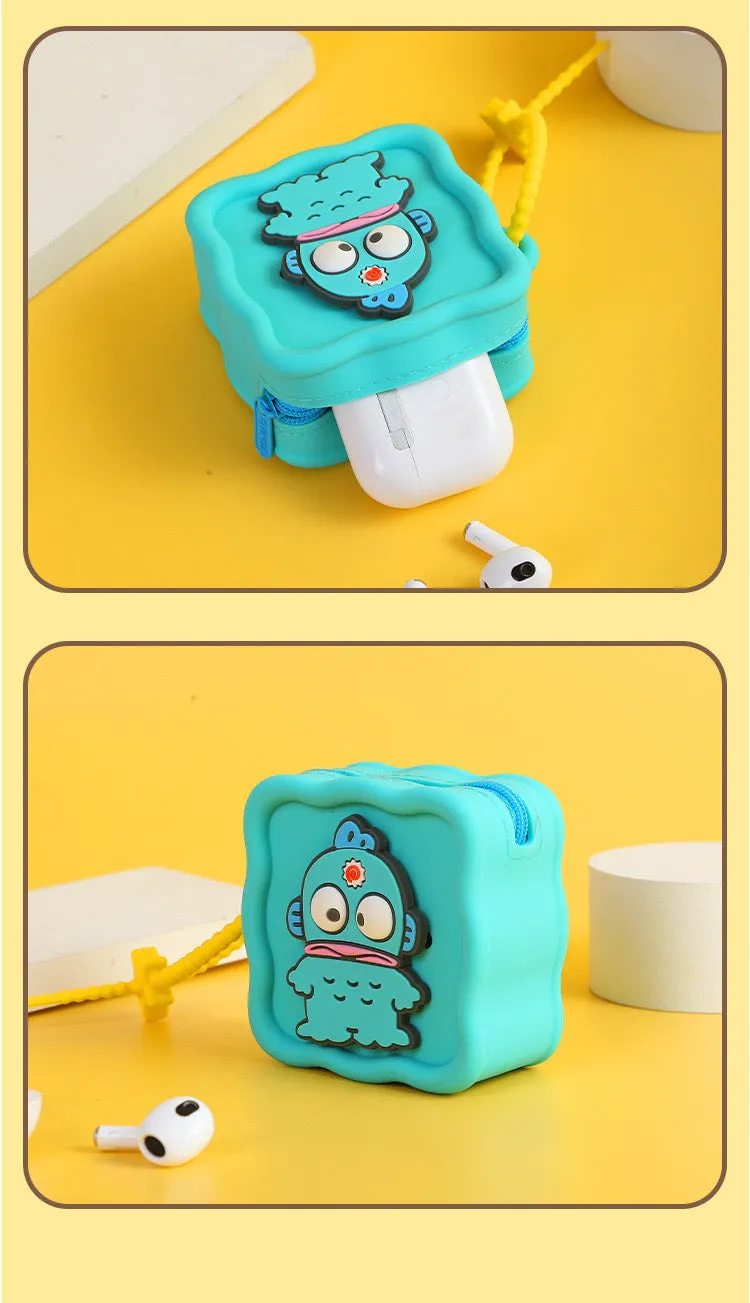 Japan Sanrio Silicone Mini DIY Square Purse Bag | Hello Kitty My Melody Kuromi Cinnamoroll Hangyodon  - Coin Bag Can put in Airpods EarPhone