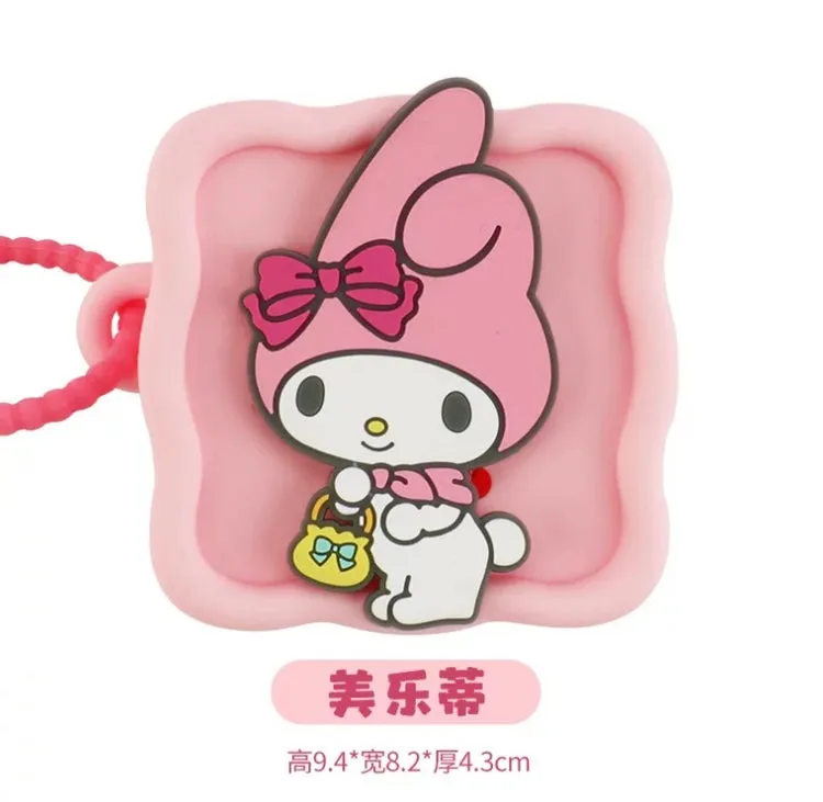 Japan Sanrio Silicone Mini DIY Square Purse Bag | Hello Kitty My Melody Kuromi Cinnamoroll Hangyodon  - Coin Bag Can put in Airpods EarPhone