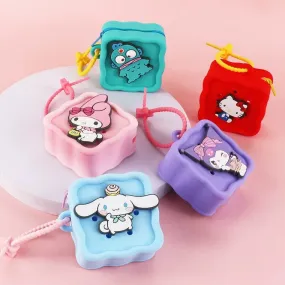 Japan Sanrio Silicone Mini DIY Square Purse Bag | Hello Kitty My Melody Kuromi Cinnamoroll Hangyodon  - Coin Bag Can put in Airpods EarPhone
