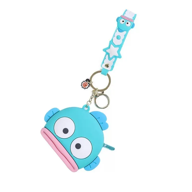 Japan Sanrio Silicone Mini Purse Bag Keychain | Hello Kitty My Melody Kuromi Cinnamoroll Pompompurin Pochacco Hangyodon  - Coin Bag Keychain Can put in Airpods EarPhone