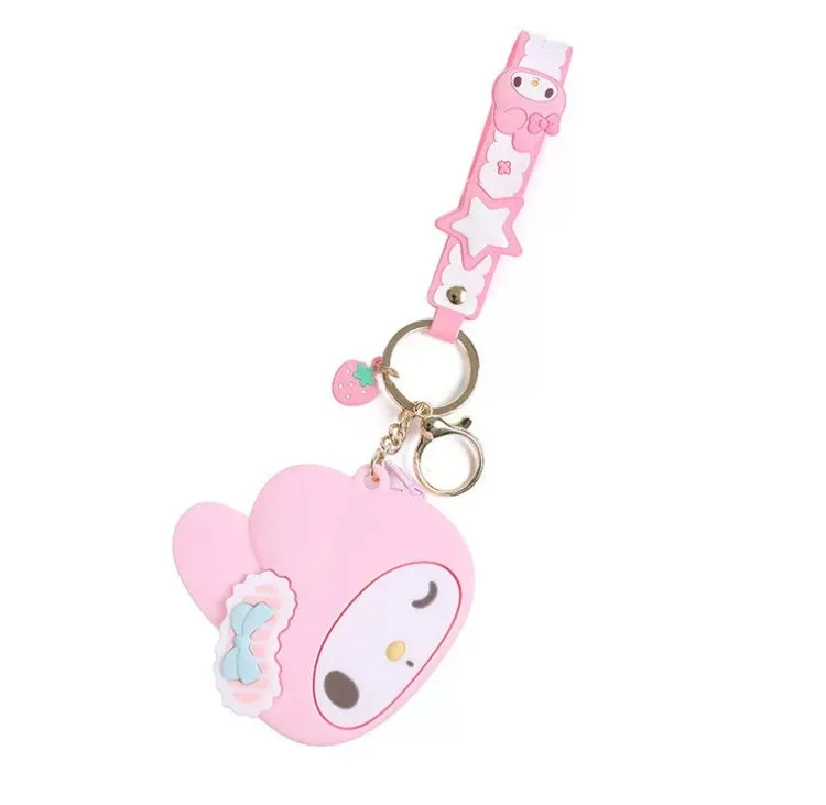 Japan Sanrio Silicone Mini Purse Bag Keychain | Hello Kitty My Melody Kuromi Cinnamoroll Pompompurin Pochacco Hangyodon  - Coin Bag Keychain Can put in Airpods EarPhone