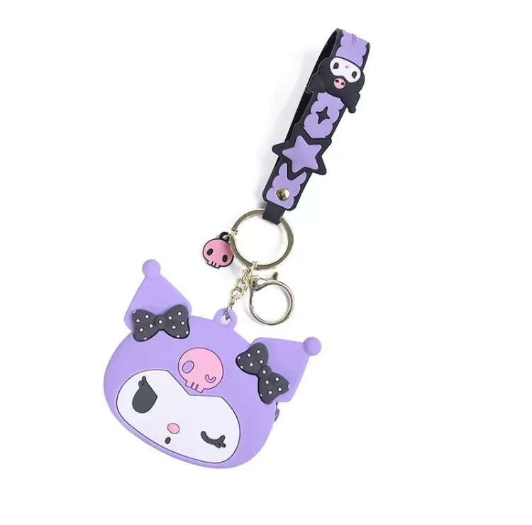 Japan Sanrio Silicone Mini Purse Bag Keychain | Hello Kitty My Melody Kuromi Cinnamoroll Pompompurin Pochacco Hangyodon  - Coin Bag Keychain Can put in Airpods EarPhone