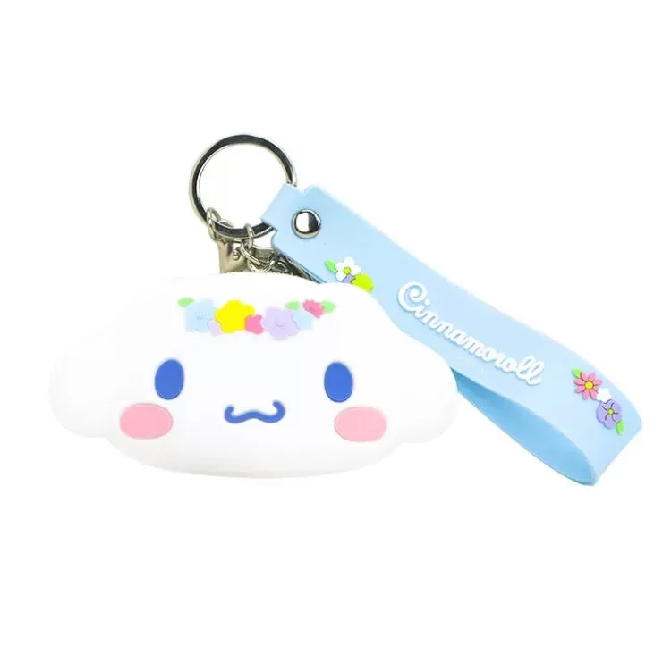 Japan Sanrio Silicone Mini Purse Bag Keychain Lolita Series | My Melody Kuromi Cinnamoroll - Coin Bag Keychain Can put in Airpods EarPhone