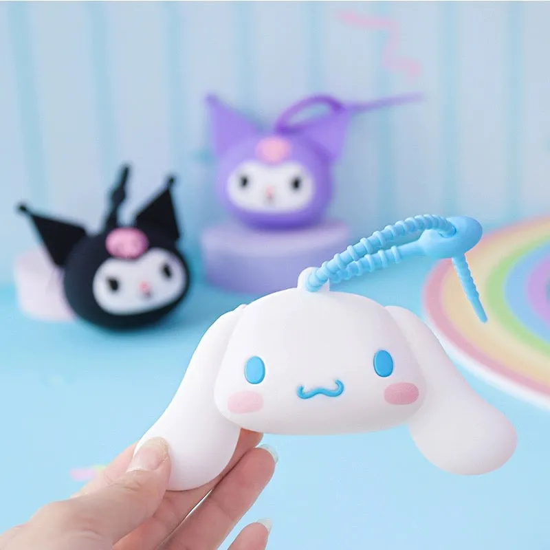 Japan Sanrio Silicone Mini Purse Bag Series 2 | Hello Kitty My Melody Kuromi Cinnamoroll Pompompurin Pochacco Hangyodon - Coin Bag Can put in Airpods EarPhone