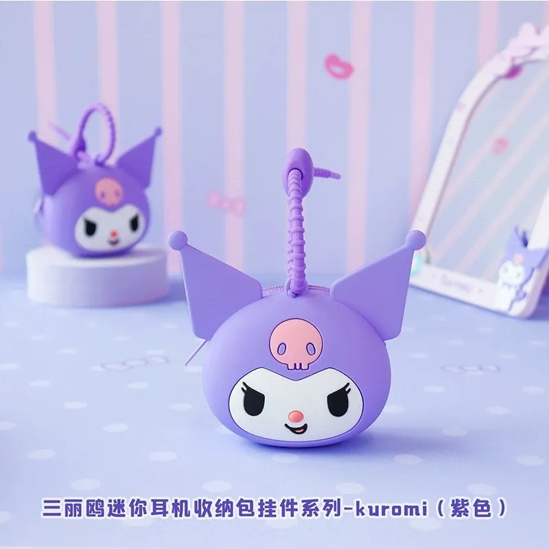 Japan Sanrio Silicone Mini Purse Bag Series 2 | Hello Kitty My Melody Kuromi Cinnamoroll Pompompurin Pochacco Hangyodon - Coin Bag Can put in Airpods EarPhone