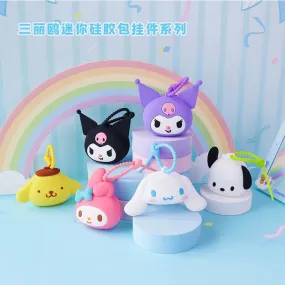 Japan Sanrio Silicone Mini Purse Bag Series 2 | Hello Kitty My Melody Kuromi Cinnamoroll Pompompurin Pochacco Hangyodon - Coin Bag Can put in Airpods EarPhone