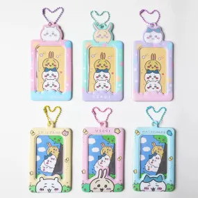 Japanese Cartoon Chiikawa Lovely Card Badge Holder | ChiiKawa Hachiware Usagi - Stars Photos Cards with Keychain Child Gift