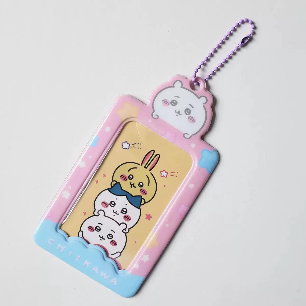 Japanese Cartoon Chiikawa Lovely Card Badge Holder | ChiiKawa Hachiware Usagi - Stars Photos Cards with Keychain Child Gift