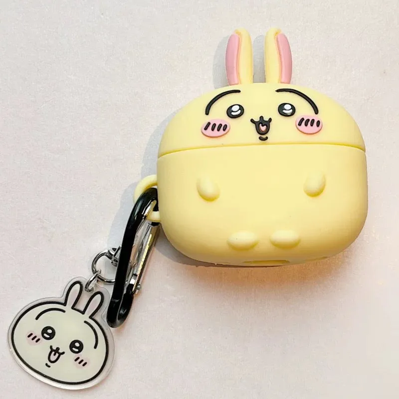 Japanese Cartoon ChiiKawa Silicon Airpods Case with Keychain | Chiikawa Hachiware Usagi - AirPods AirPodsPro AirPods3 Airpods4 Case