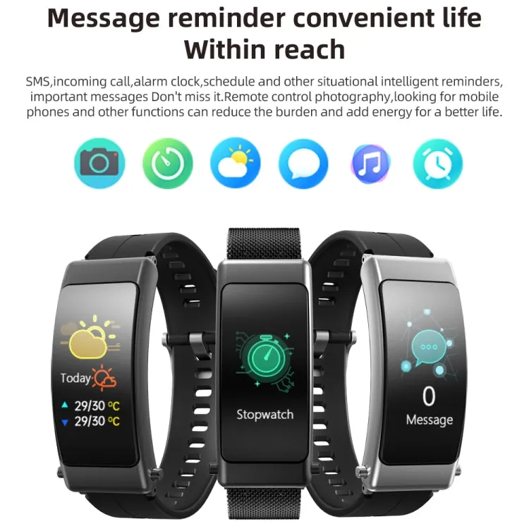 K50  0.96 Inch Waterproof Smartwatch with Detachable Leather Band and Bluetooth Call Support
