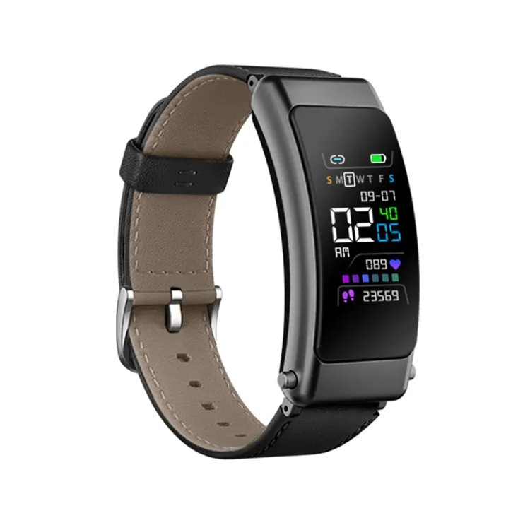 K50  0.96 Inch Waterproof Smartwatch with Detachable Leather Band and Bluetooth Call Support