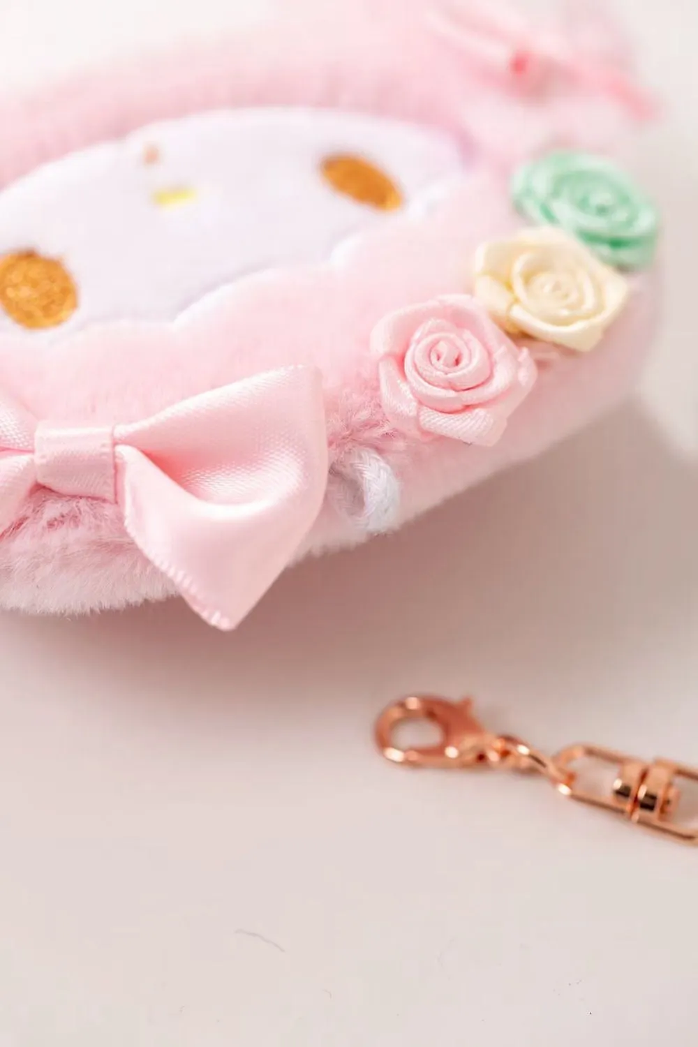 Kawaii Cartoon My Melody Piano Kuromi Cinnamoroll Pompompurin Starkabi Alien StellaLou Gelatoni Fluffy Card Badge Holder Card Bag with Keychain Child Gift