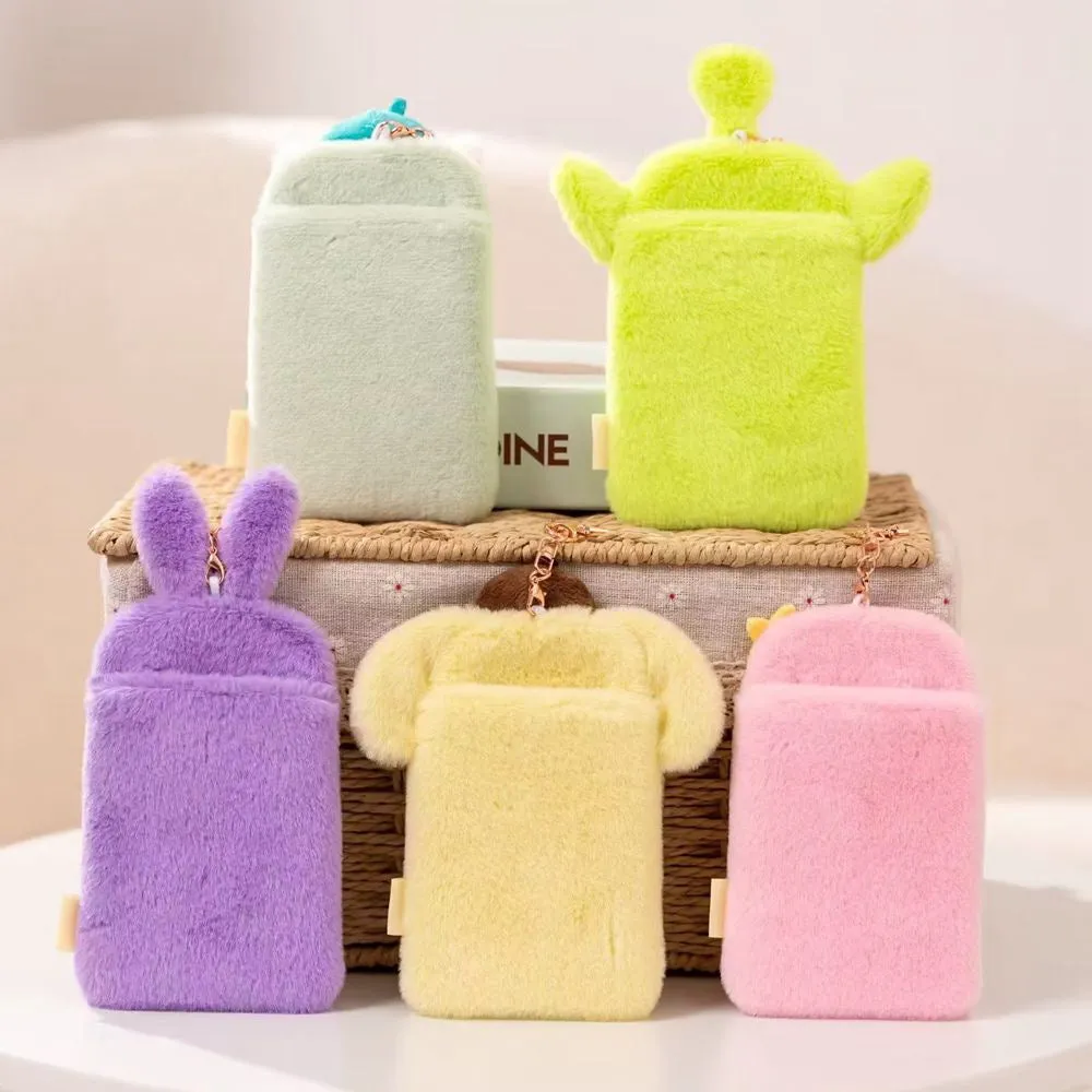 Kawaii Cartoon My Melody Piano Kuromi Cinnamoroll Pompompurin Starkabi Alien StellaLou Gelatoni Fluffy Card Badge Holder Card Bag with Keychain Child Gift
