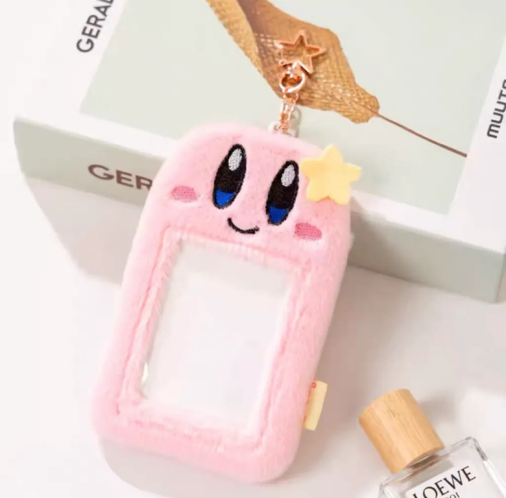 Kawaii Cartoon My Melody Piano Kuromi Cinnamoroll Pompompurin Starkabi Alien StellaLou Gelatoni Fluffy Card Badge Holder Card Bag with Keychain Child Gift