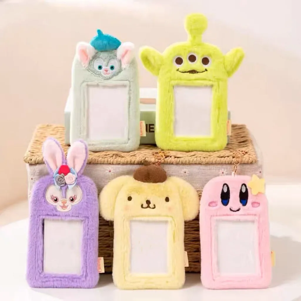 Kawaii Cartoon My Melody Piano Kuromi Cinnamoroll Pompompurin Starkabi Alien StellaLou Gelatoni Fluffy Card Badge Holder Card Bag with Keychain Child Gift
