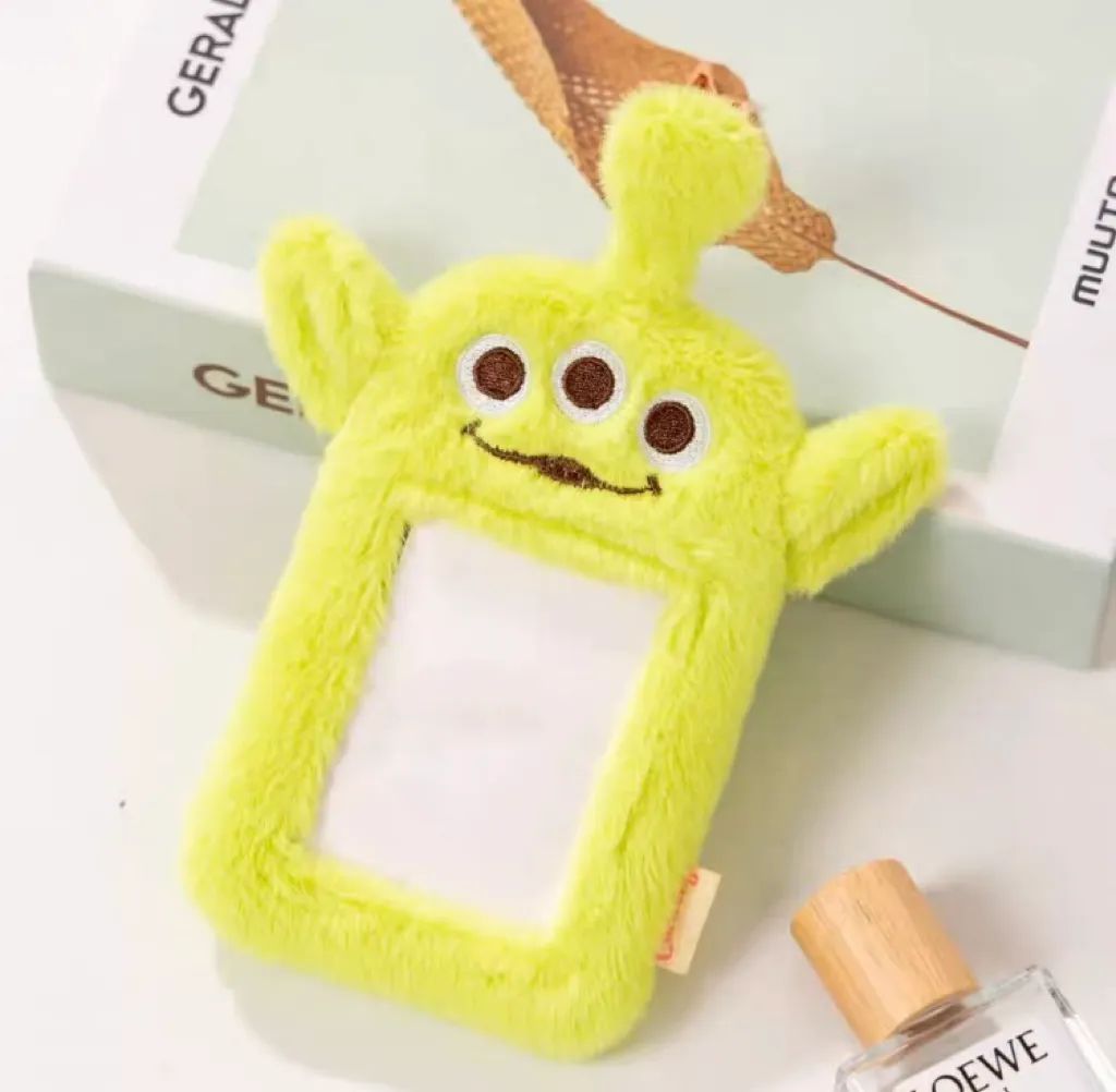 Kawaii Cartoon My Melody Piano Kuromi Cinnamoroll Pompompurin Starkabi Alien StellaLou Gelatoni Fluffy Card Badge Holder Card Bag with Keychain Child Gift