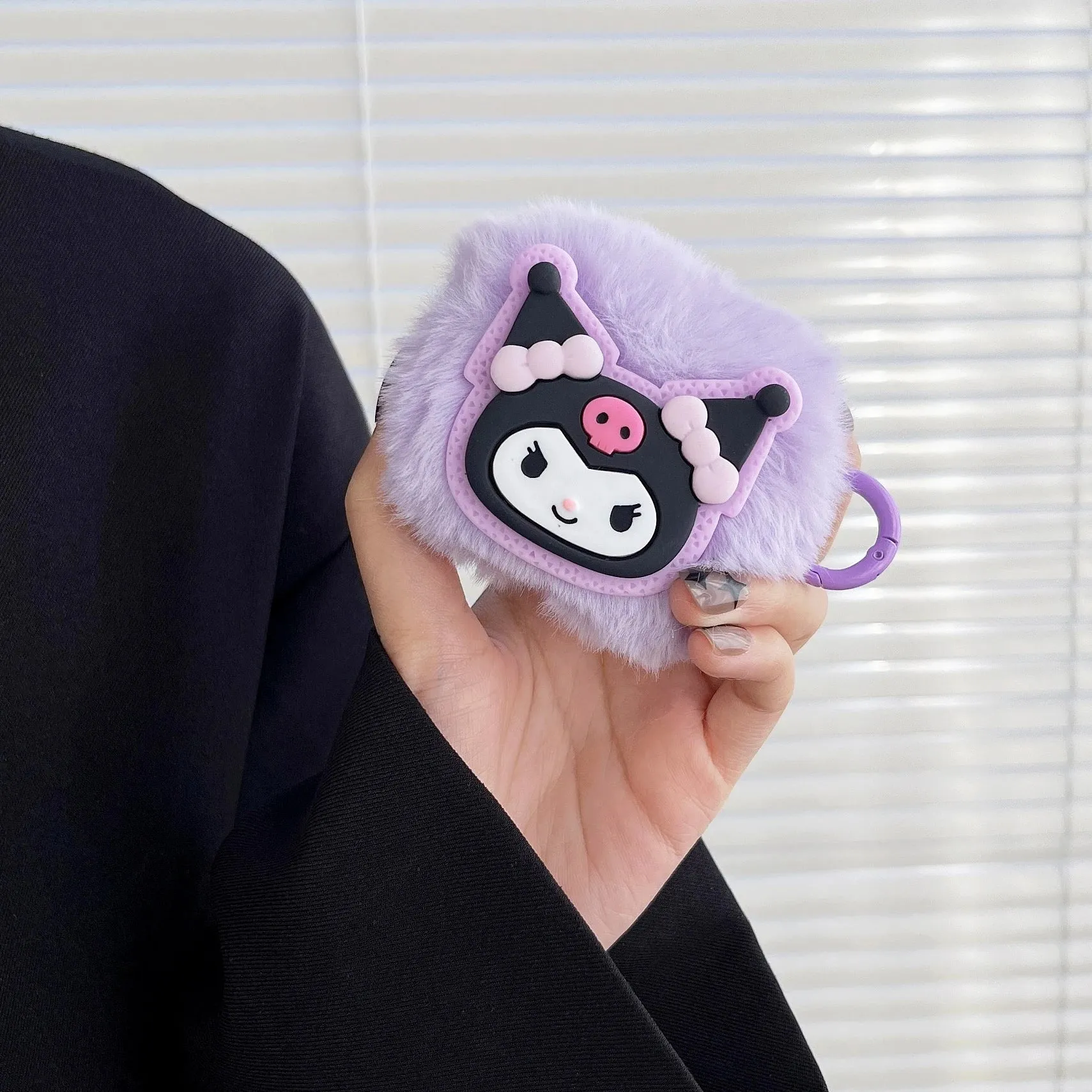 Kawaii Fluffy Kuromi AirPods Case