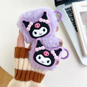 Kawaii Fluffy Kuromi AirPods Case