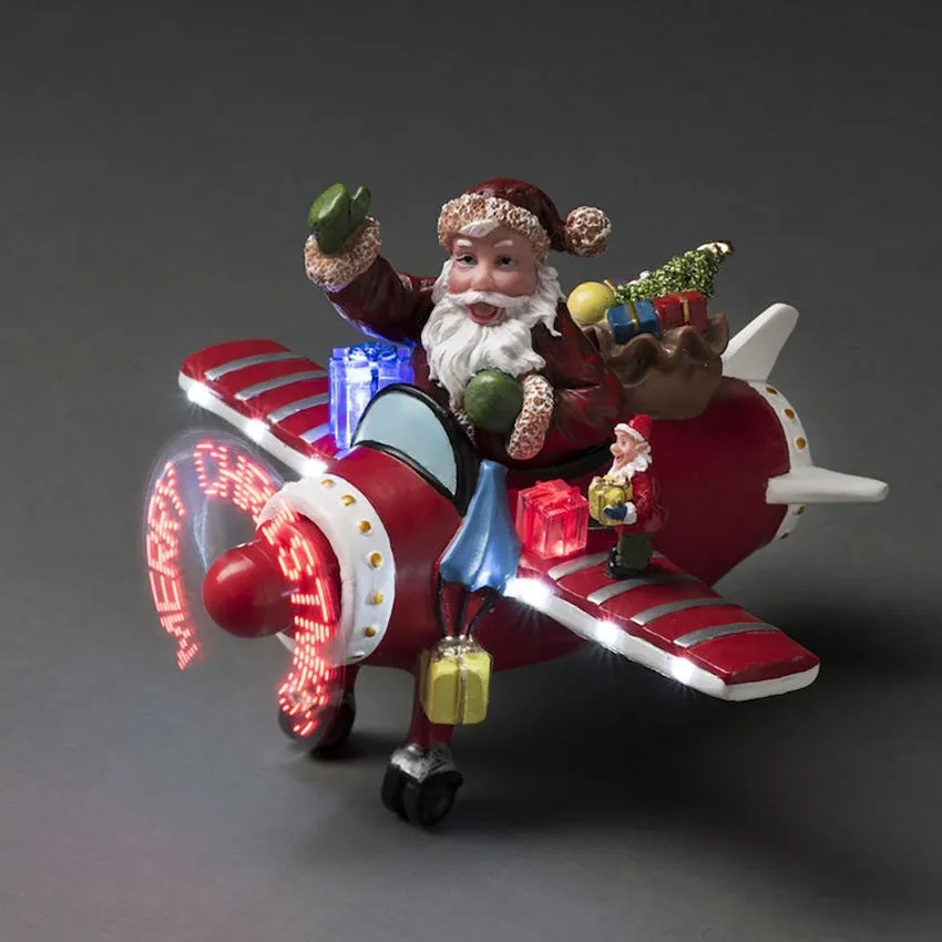 Konstsmide Fibre Optic Santa Plane